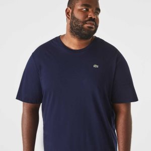 Lacoste Tall Fit Pima Cotton Jersey T-Shirt Navy Blue | IPJ-370412