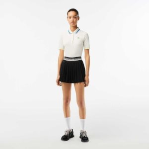 Lacoste Tennis Pleated Skirts with Built-in Shorts Black / Green | UXL-091287