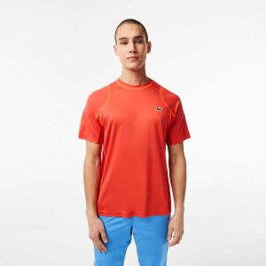 Lacoste Tennis T-Shirt in Tear Resistant Pique Orange / Red / Orange | ROY-591746