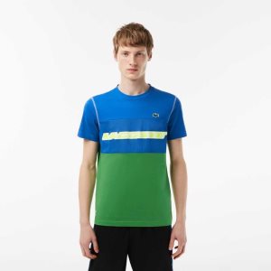 Lacoste Tennis x Daniil Medvedev Jersey T-Shirt Blue / Green / White / Yellow | RLD-138260