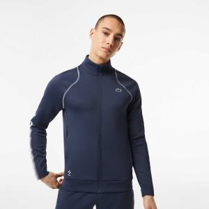 Lacoste Tennis x Daniil Medvedev Zipped Sweatshirt Blue / White | QKS-891203