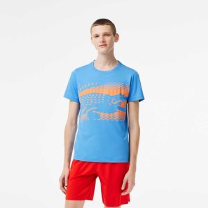 Lacoste Tennis x Novak Djokovic T-Shirt Blue | UWE-034728