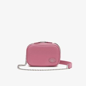 Lacoste Top Grain Leather Square Shoulder Bag Reseda | TXE-264539