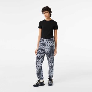 Lacoste Track Pants with Logo Print Black / Blue / White | RLW-320598