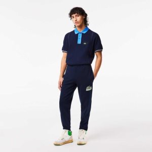 Lacoste Unbrushed Fleece Track Pants Navy Blue | QTZ-186375