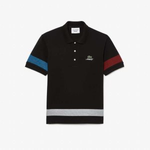 Lacoste x AWAKE NY Color-block Cotton Pique Polo Black | GIZ-409715