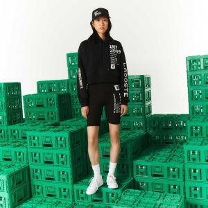 Lacoste x Minecraft Oversized Fleece Hoodie Black | BZK-417632