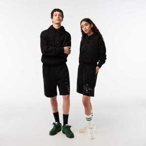 Lacoste x Netflix Organic Cotton Fleece Shorts Black | QYX-842159