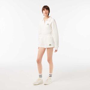 Lacoste x Sporty & Rich Fleece Shorts White | DYU-567243