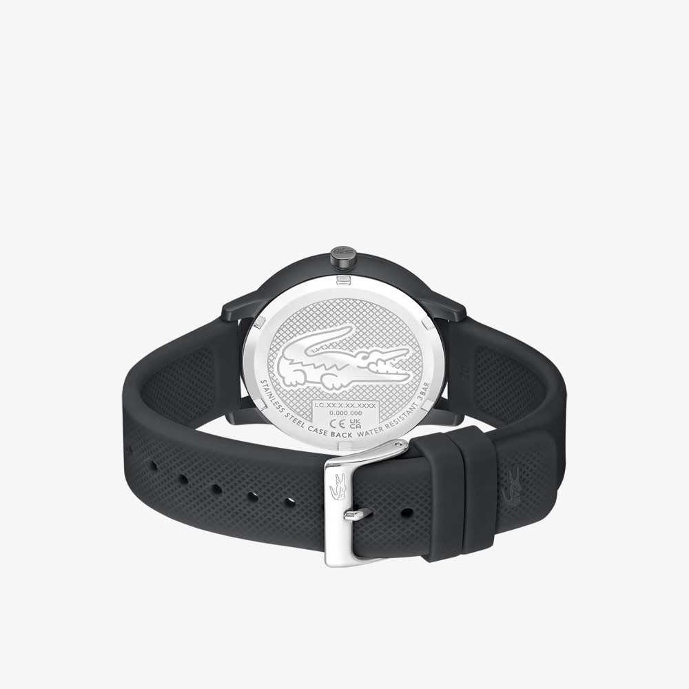 Lacoste 12.12 Move 3 Hands Watch Black Silicone Black | SAF-249685