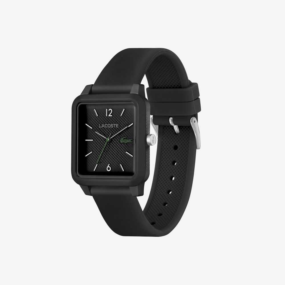 Lacoste 12.12 Studio 3 Hands Watch Black Silicone Black | AKM-195472