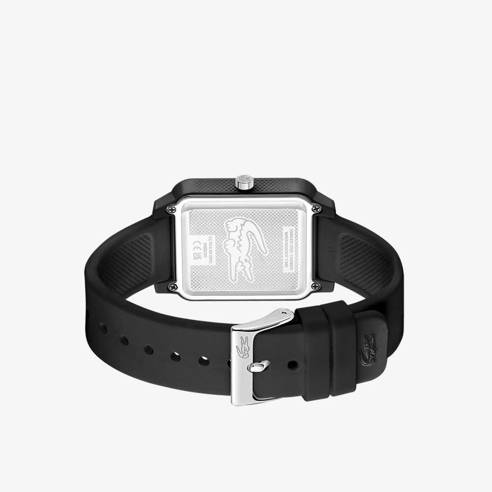 Lacoste 12.12 Studio 3 Hands Watch Black Silicone Black | AKM-195472