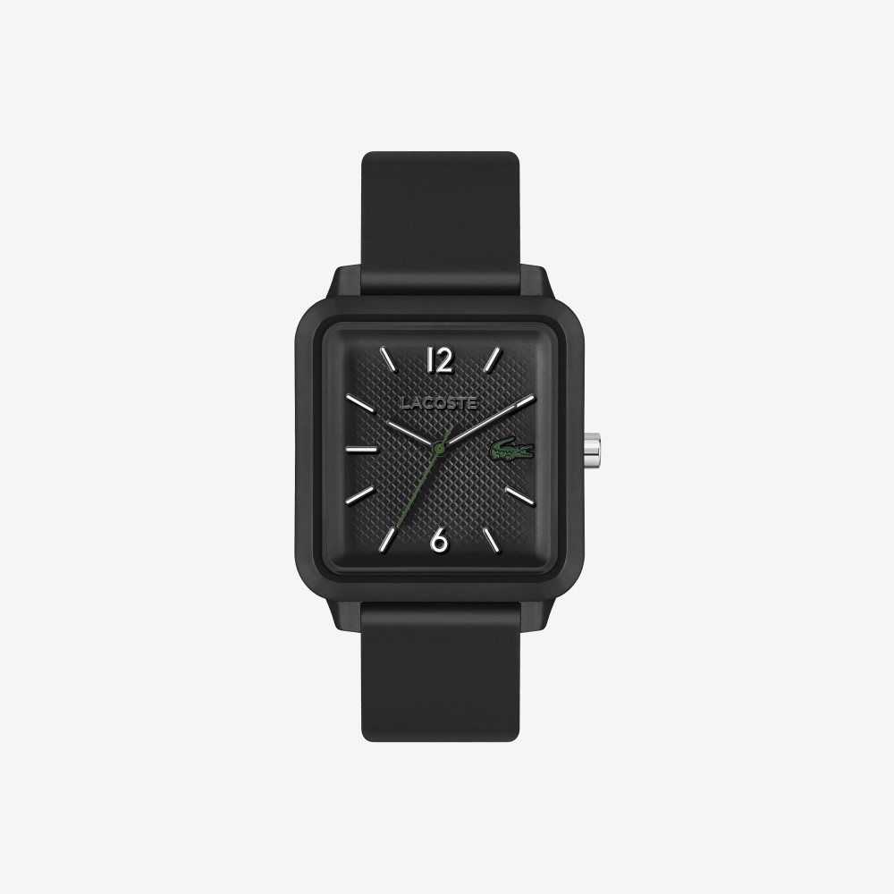 Lacoste 12.12 Studio 3 Hands Watch Black Silicone Black | AKM-195472