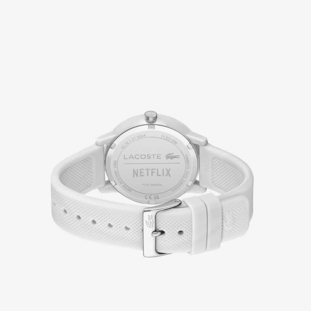 Lacoste 12.12 x Netflix Sex Education 3 Hands Silicone Watch White | SKX-465127