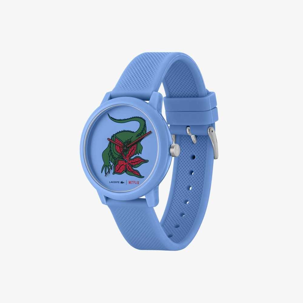 Lacoste 12.12 x Netflix Stranger Things 3 Hands Silicone Watch Blue | TYJ-482916