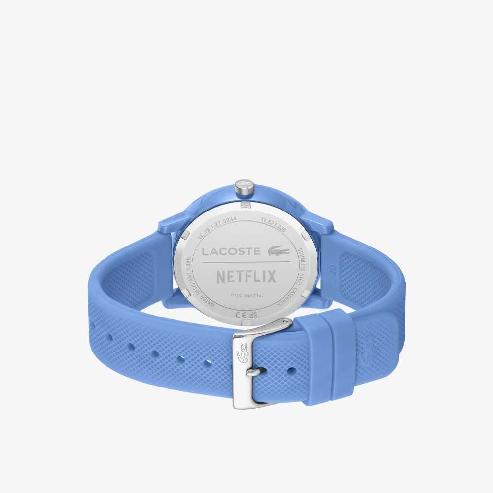 Lacoste 12.12 x Netflix Stranger Things 3 Hands Silicone Watch Blue | TYJ-482916