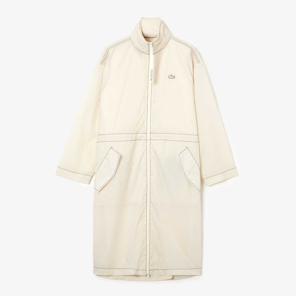 Lacoste 2-in-1 Water-Repellent Hooded Parka White | RHZ-106248