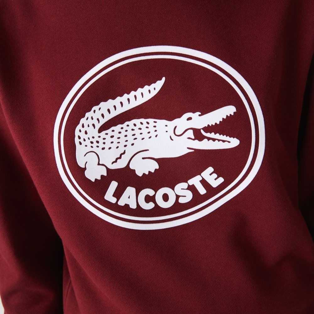 Lacoste 3D Logo Organic Cotton Fleece Sweatshirt Bordeaux | FKH-601973