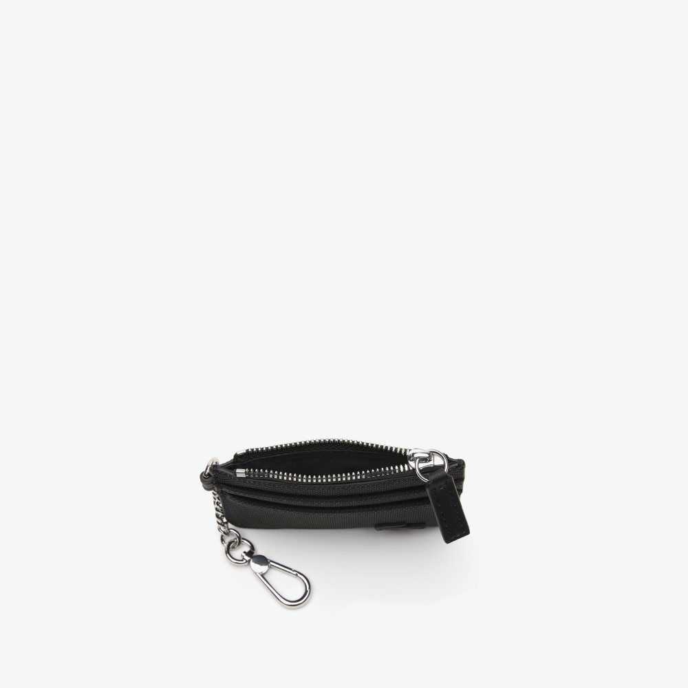 Lacoste 4 Slot Zipped Card Holder Black | YZD-805192