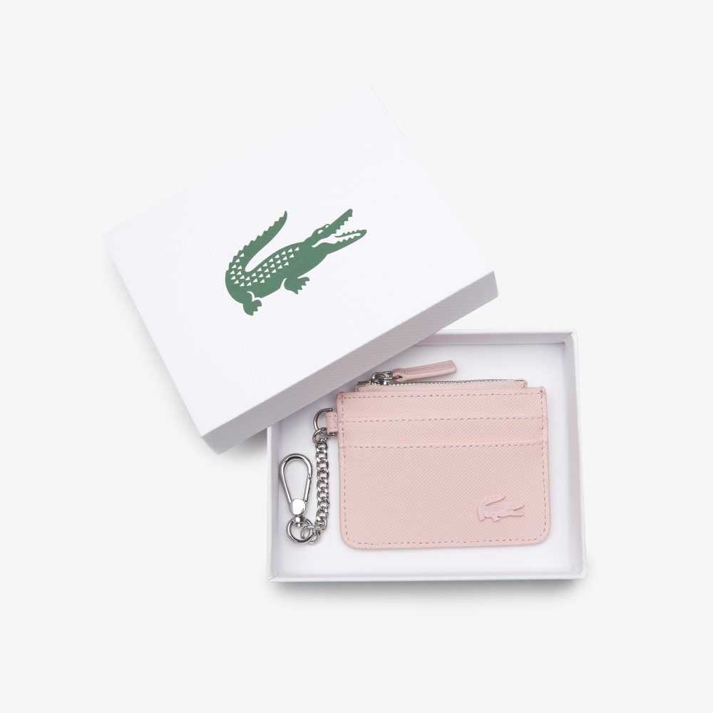 Lacoste 4 Slot Zipped Card Holder Nymphea | SCZ-839126