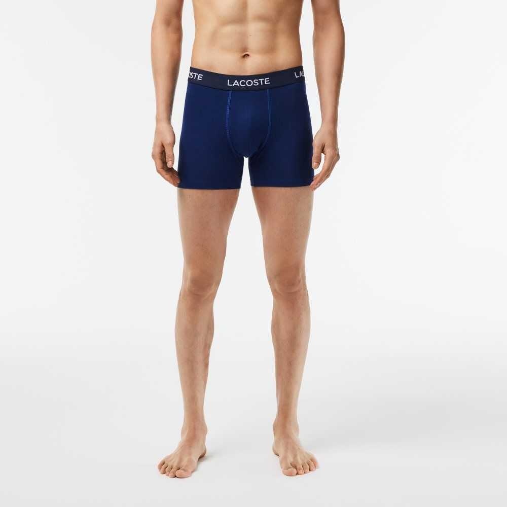 Lacoste 5-Pack Logo Waist Boxers Navy Blue | PBQ-893452