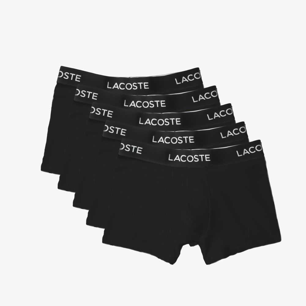 Lacoste 5-pack Stretch Cotton Trunks Black | ALH-456389