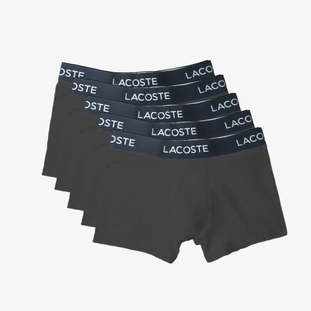 Lacoste 5-pack Stretch Cotton Trunks Grey | VSK-235790