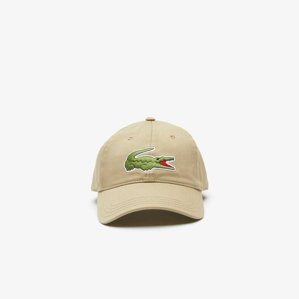 Lacoste Adjustable Organic Cotton Twill Cap Beige | AKV-345120