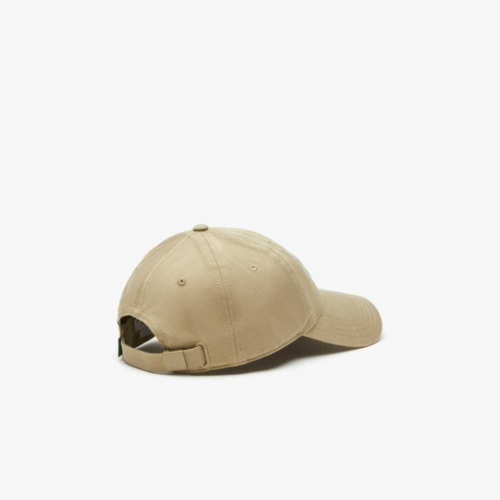 Lacoste Adjustable Organic Cotton Twill Cap Beige | AKV-345120