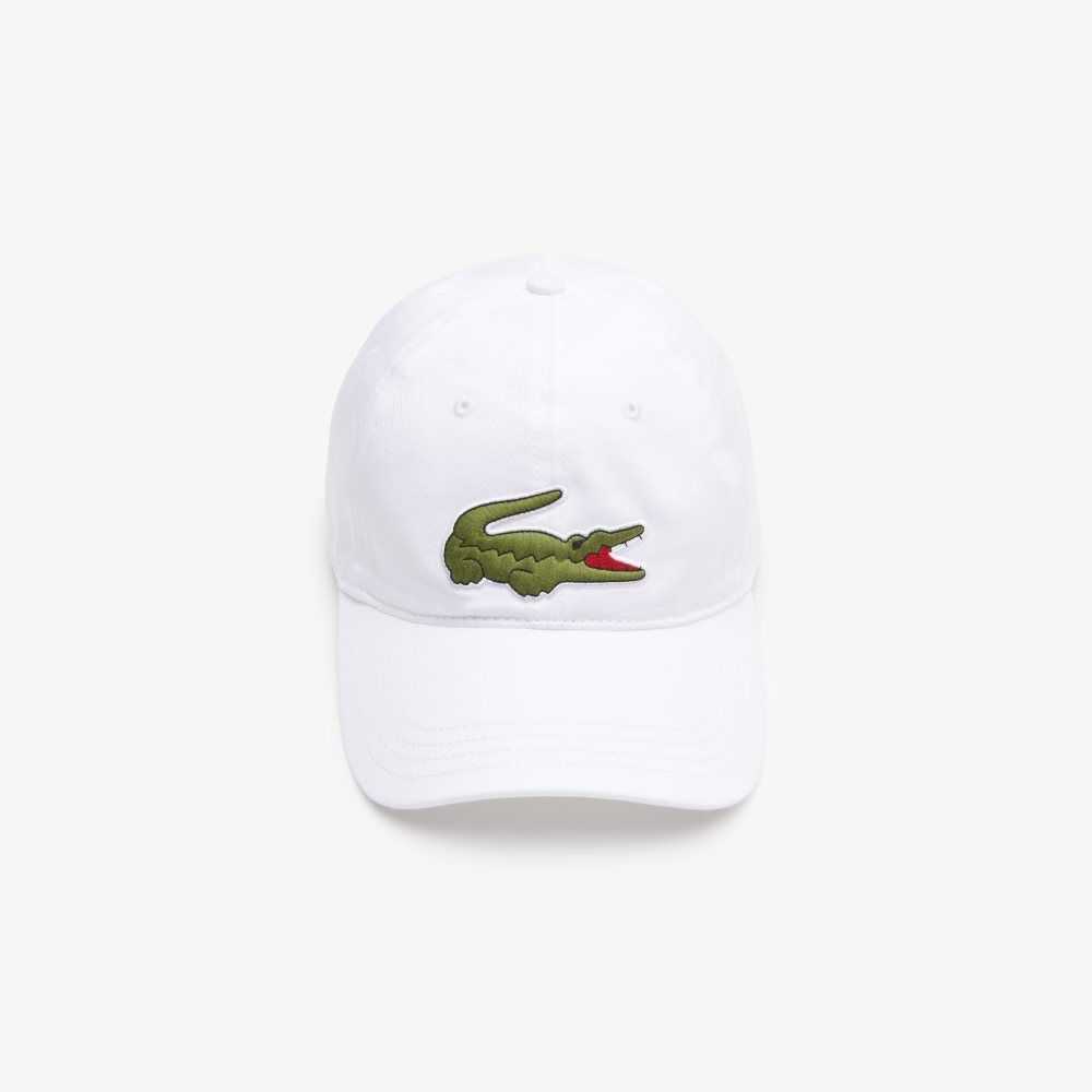 Lacoste Adjustable Organic Cotton Twill Cap White | CJL-783142