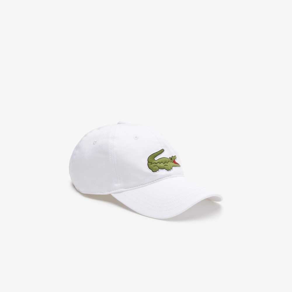 Lacoste Adjustable Organic Cotton Twill Cap White | CJL-783142