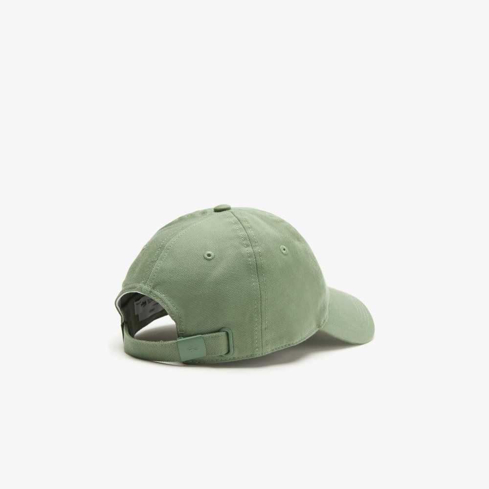 Lacoste Adjustable Organic Cotton Twill Cap Khaki Green | NDT-180452