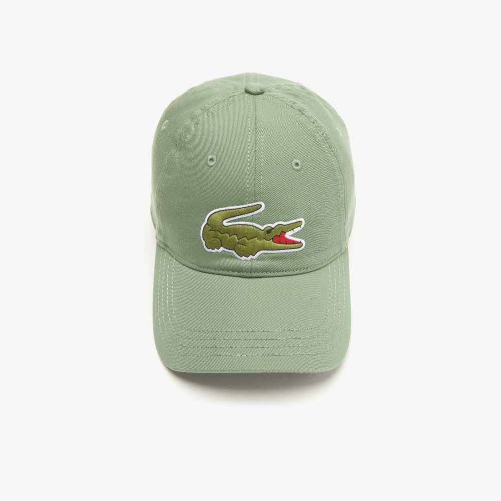 Lacoste Adjustable Organic Cotton Twill Cap Khaki Green | NDT-180452