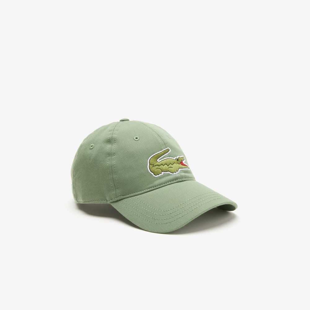 Lacoste Adjustable Organic Cotton Twill Cap Khaki Green | NDT-180452