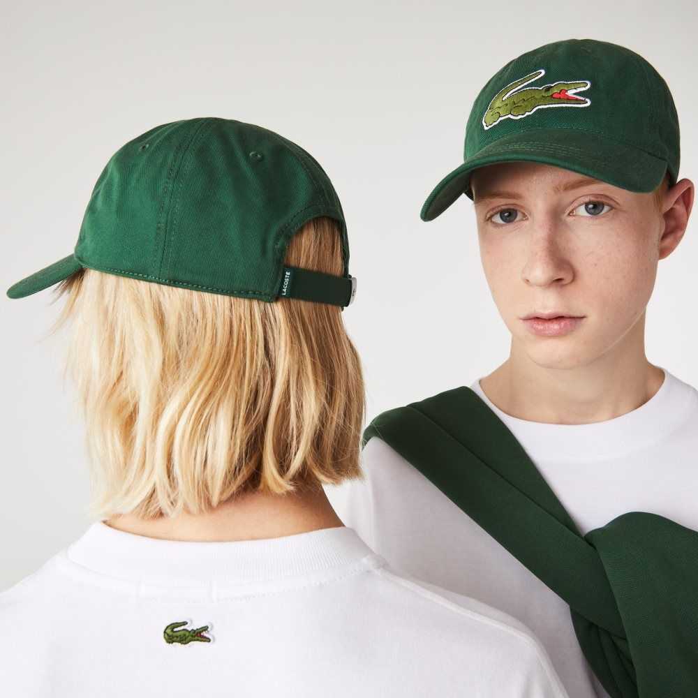 Lacoste Adjustable Organic Cotton Twill Cap Green | SET-356902