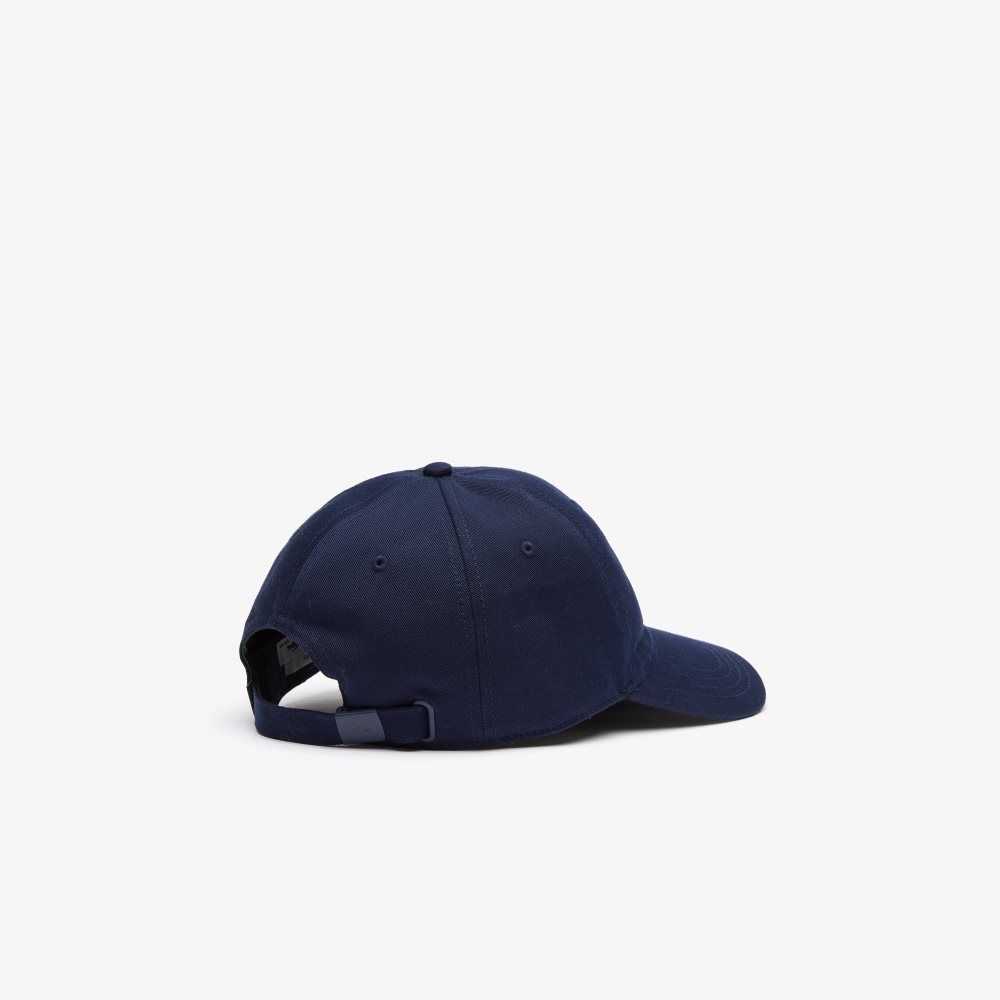 Lacoste Adjustable Organic Cotton Twill Cap Navy Blue | UAI-403861