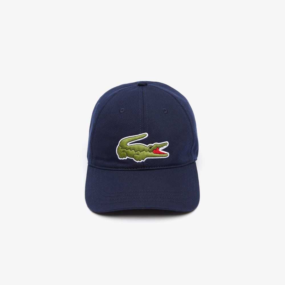 Lacoste Adjustable Organic Cotton Twill Cap Navy Blue | UAI-403861