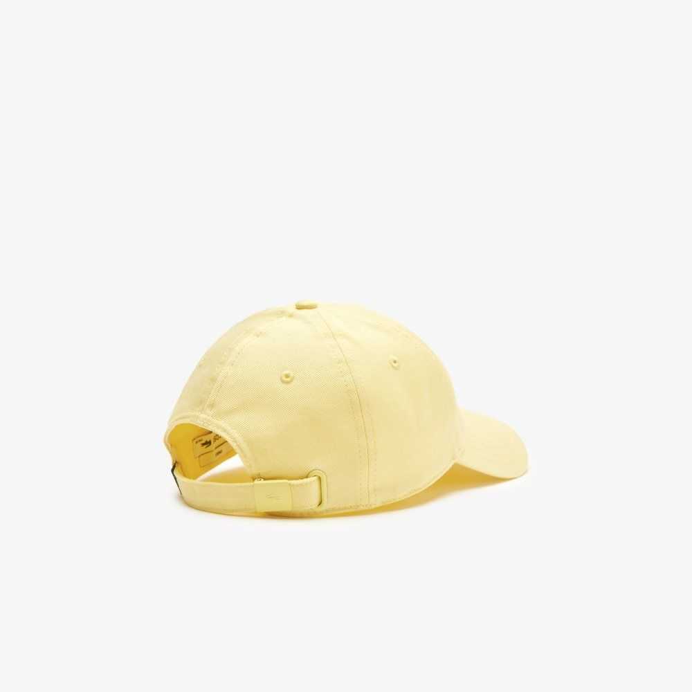 Lacoste Adjustable Organic Cotton Twill Cap Yellow | UWM-216830