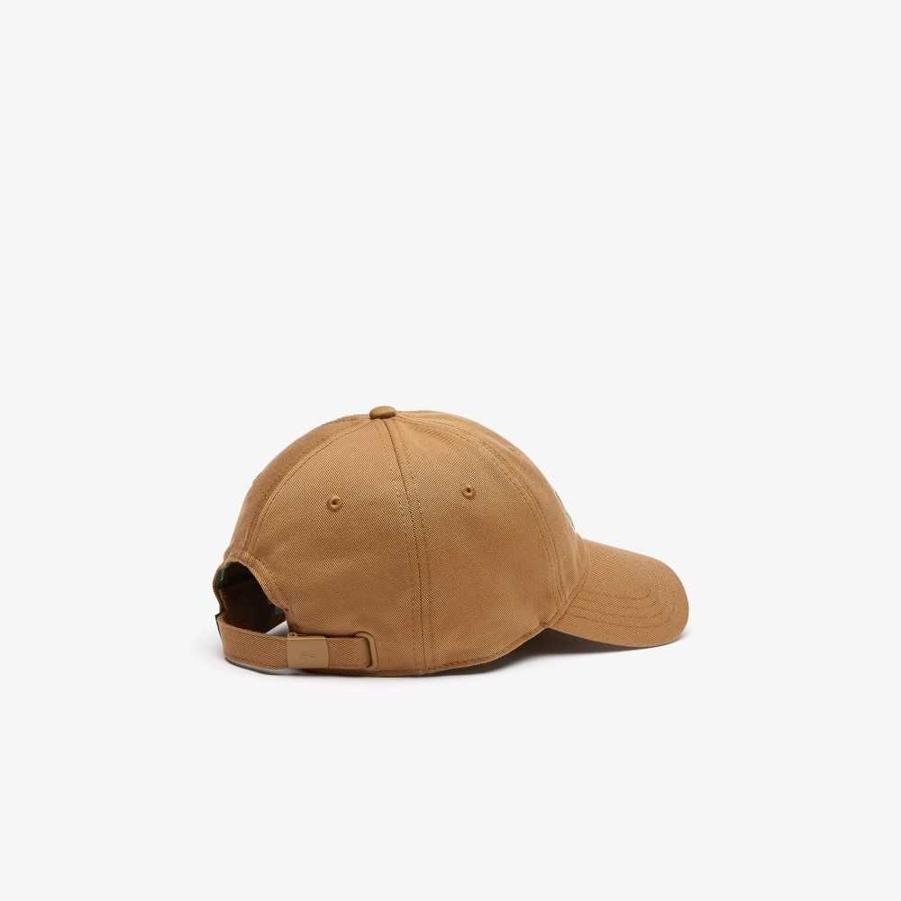 Lacoste Adjustable Organic Cotton Twill Cap Brown | ZMN-542068