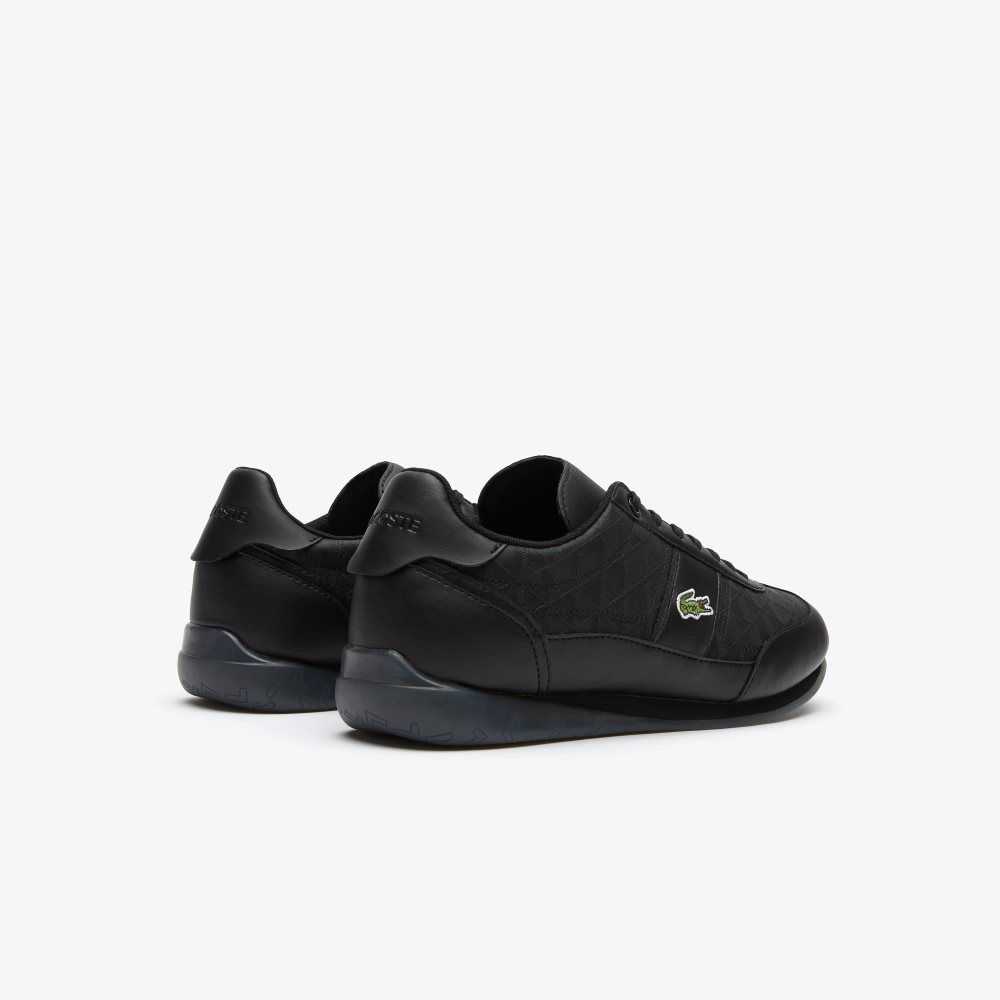 Lacoste Angular Leather Sneakers Blk/Blk | LPQ-018634