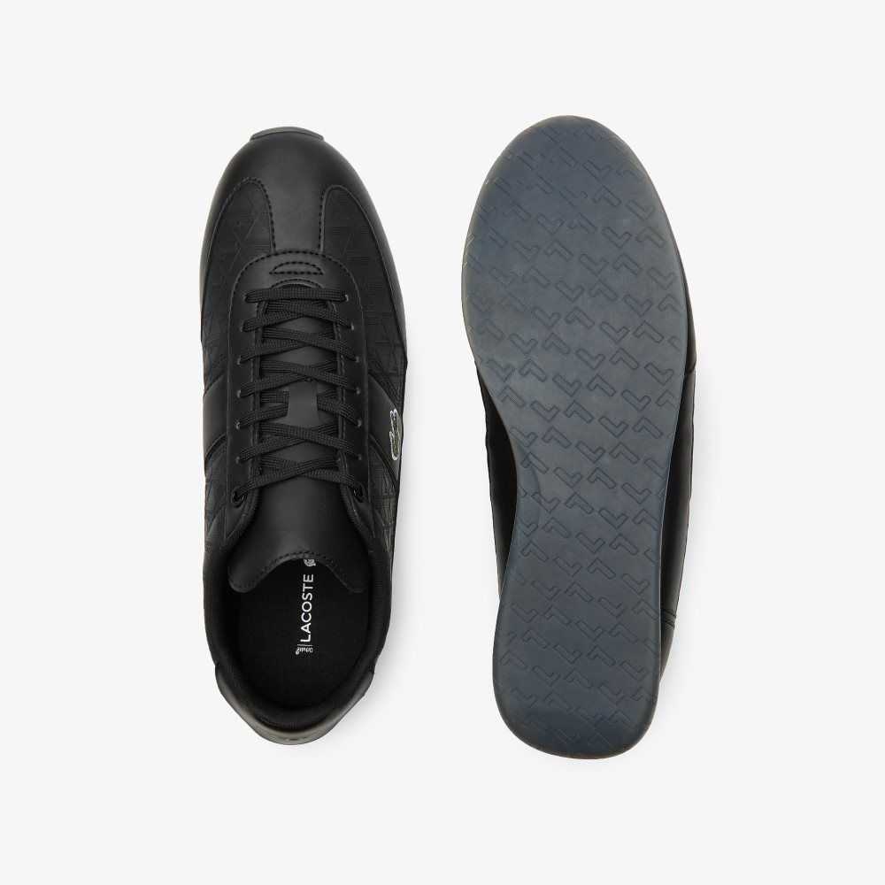 Lacoste Angular Leather Sneakers Blk/Blk | LPQ-018634