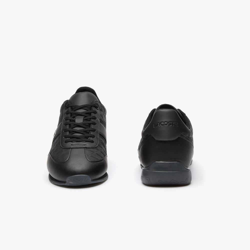 Lacoste Angular Leather Sneakers Blk/Blk | LPQ-018634