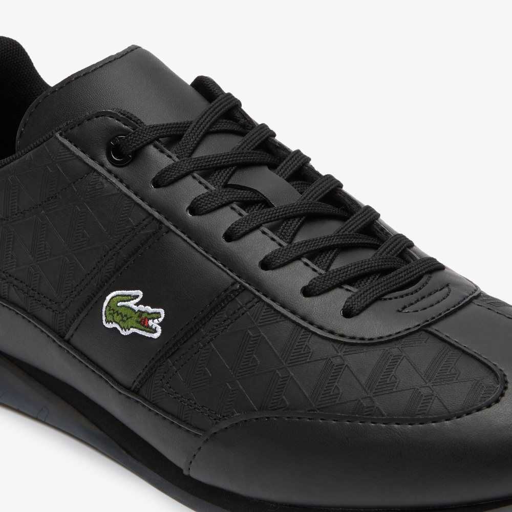 Lacoste Angular Leather Sneakers Blk/Blk | LPQ-018634