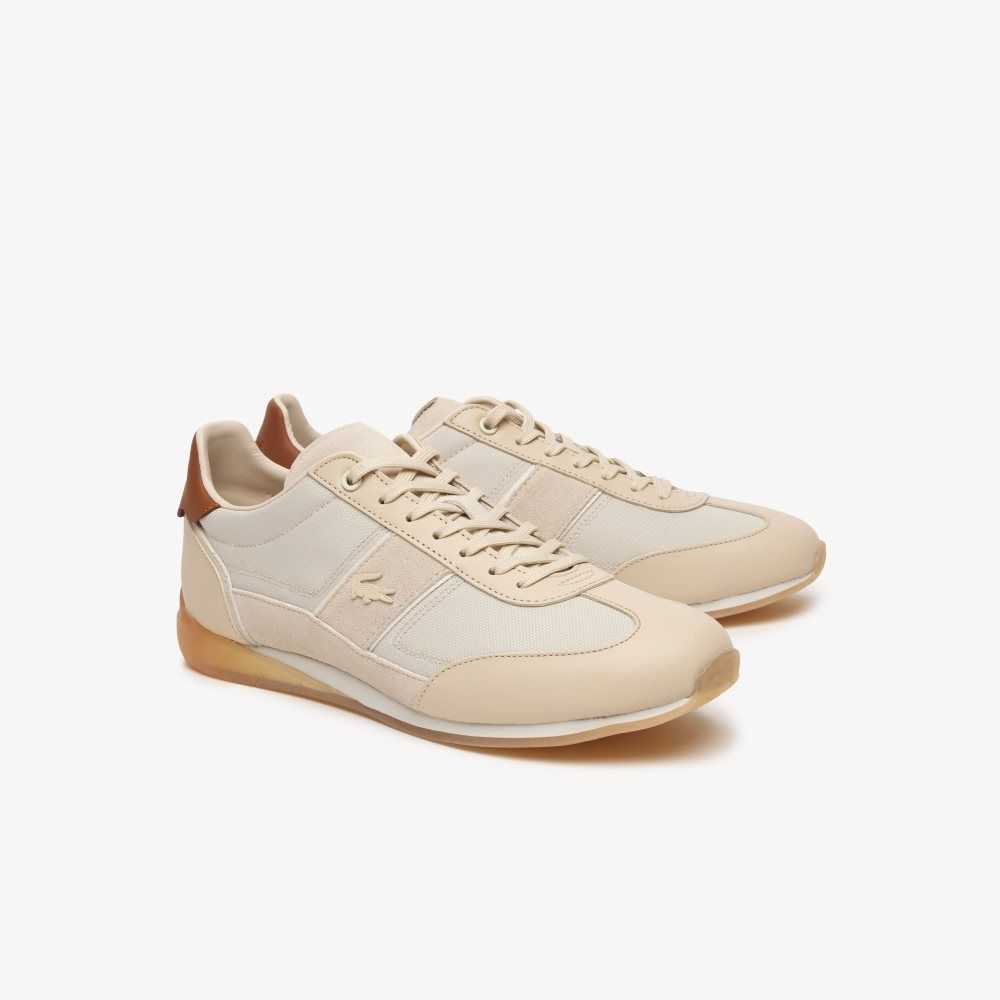 Lacoste Angular Popped Heel Sneakers Nat/Off Wht | OKE-749028