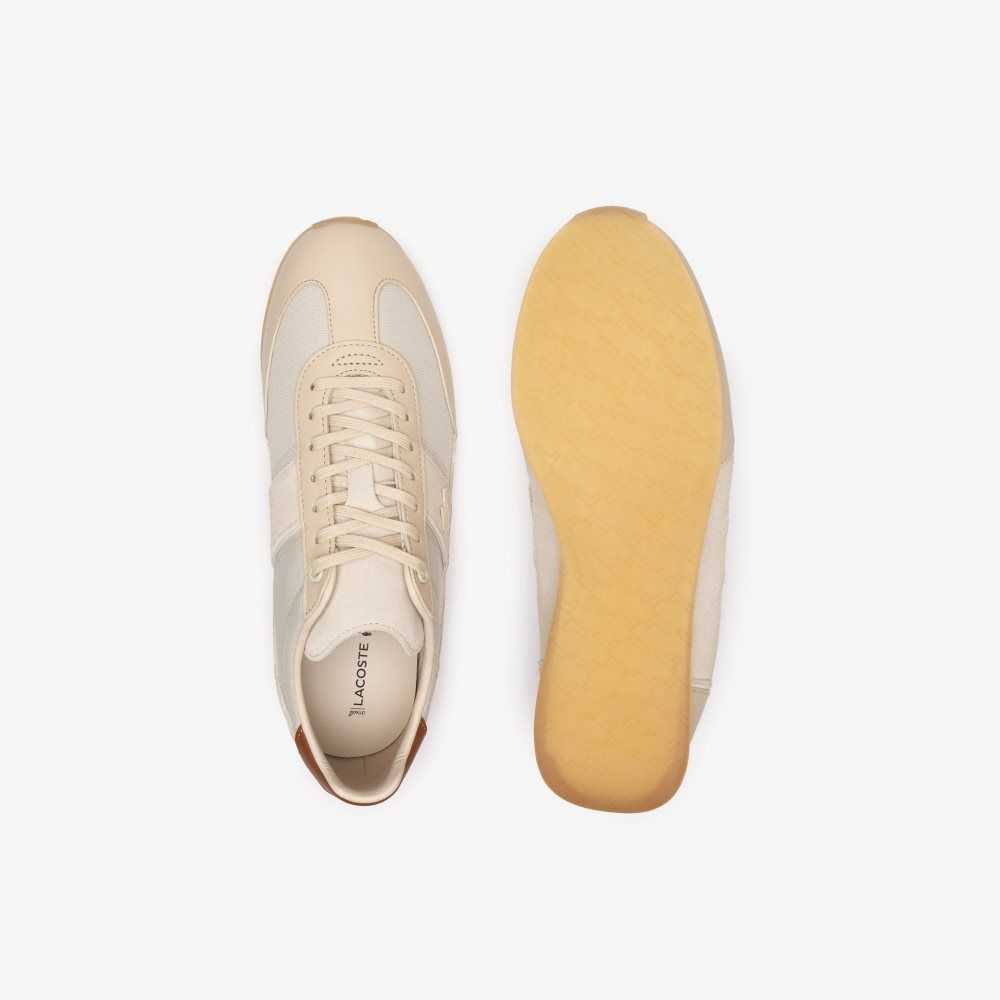 Lacoste Angular Popped Heel Sneakers Nat/Off Wht | OKE-749028