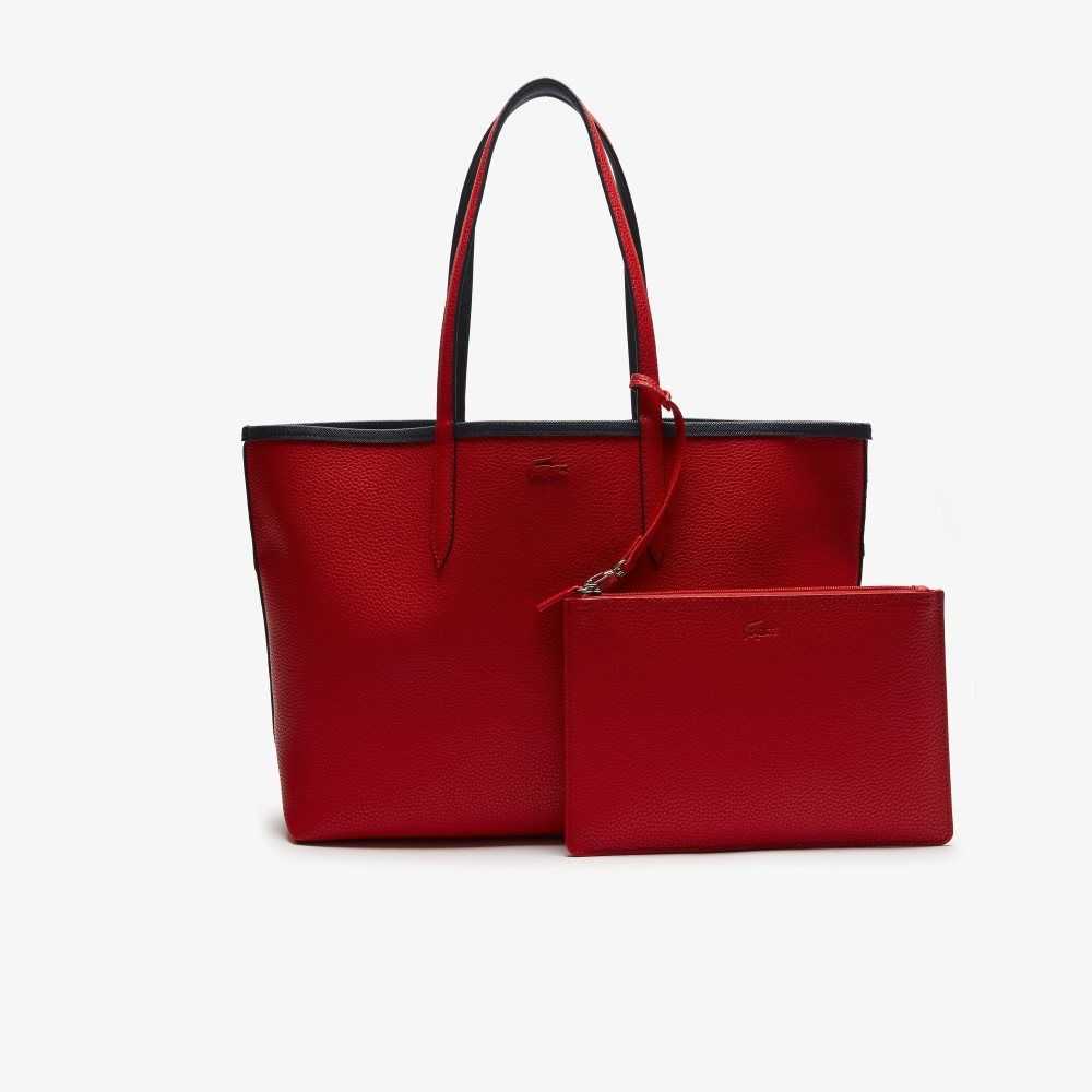 Lacoste Anna Reversible Bicolor Tote Bag Marine 166 Rouge 240 | DWU-027538