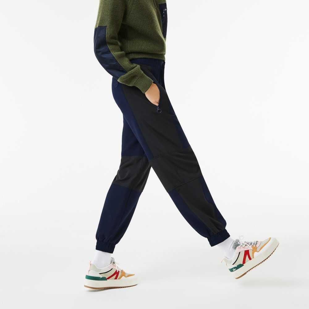 Lacoste Badge Colorblock Trackpants Navy Blue / Black | WTE-985706