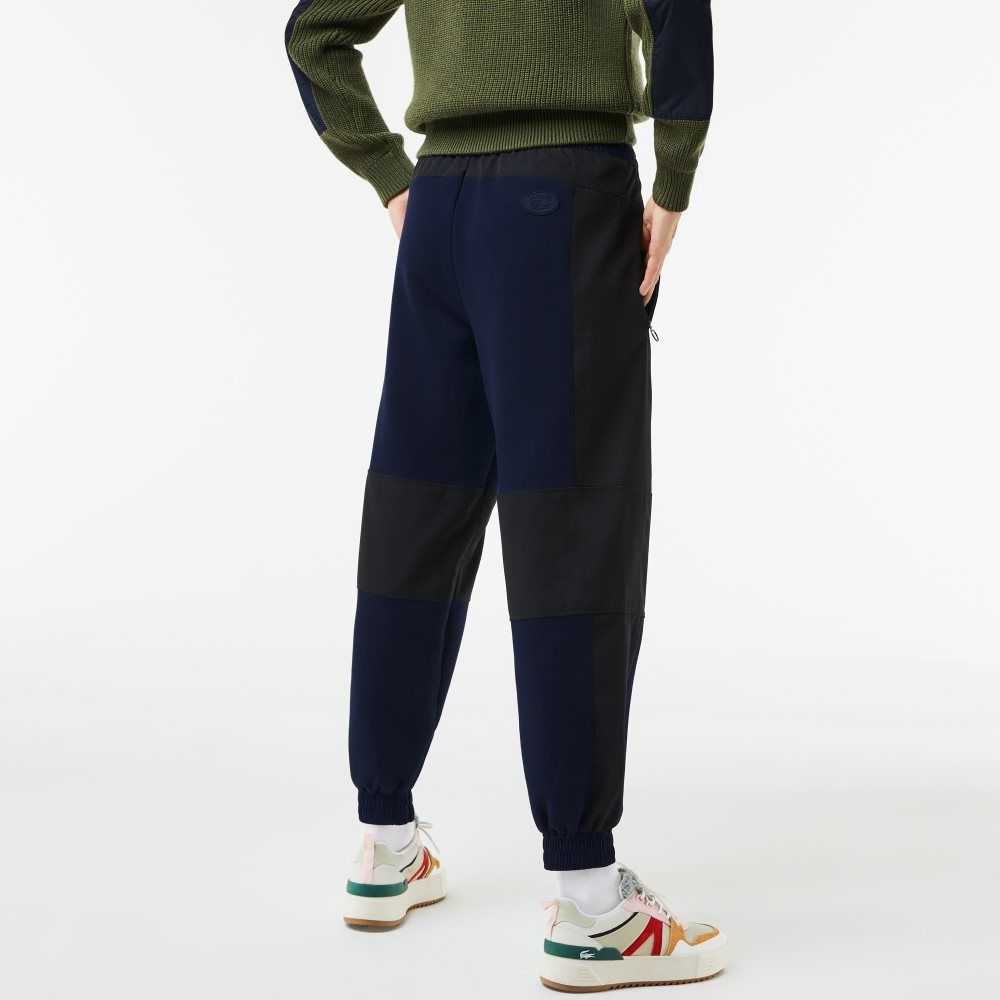 Lacoste Badge Colorblock Trackpants Navy Blue / Black | WTE-985706