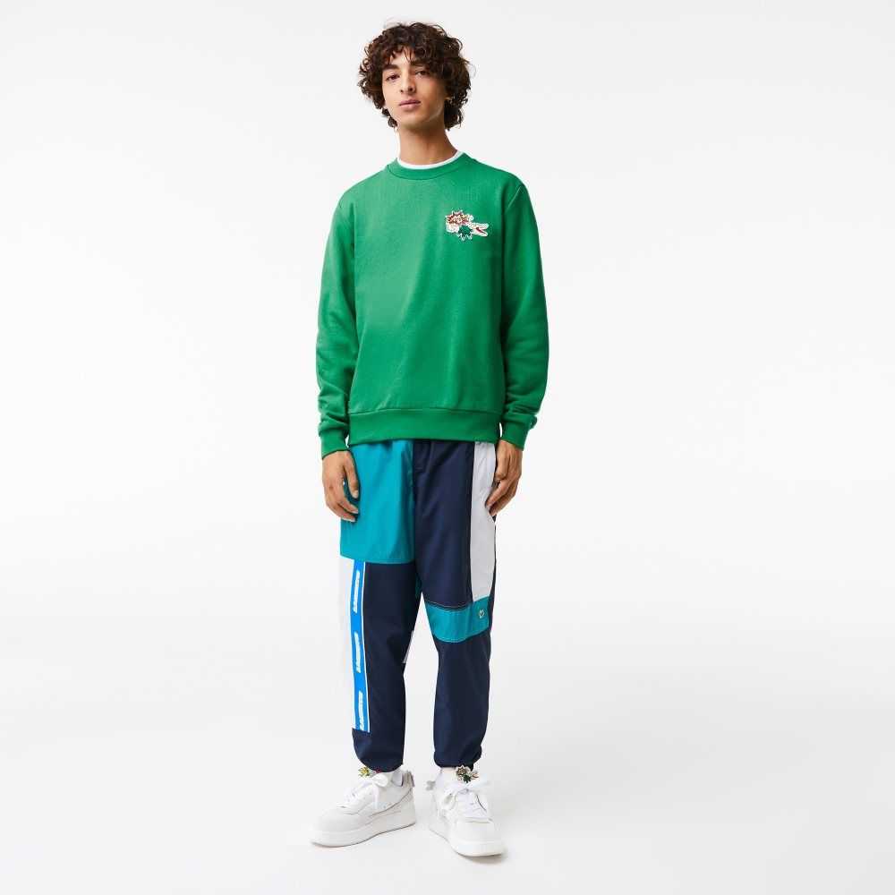 Lacoste Badge Organic Cotton Sweatshirt Green | CPS-184209