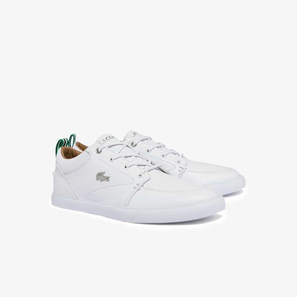 Lacoste Bayliss Leather Perforated Collar Sneakers White/White | RKQ-671935